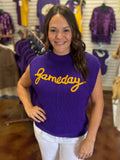 Gameday Embroidered Sleeveless Sweater