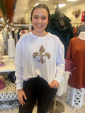 Fleur De Lis Sequins Sweater