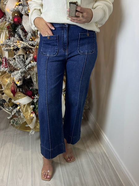 Cynthia Crop Wide Leg Jean - Risen