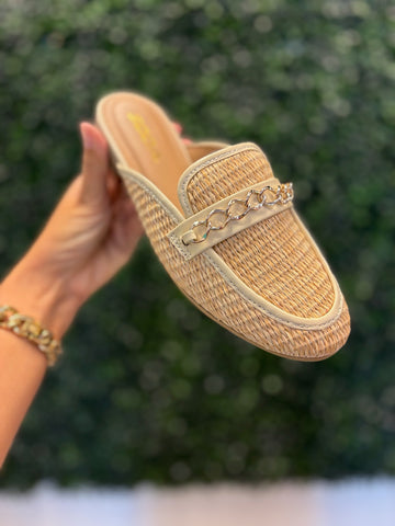 Evander Raffia Mule