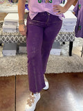 Metallic Purple Wide Leg Jean