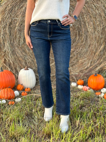 Tessa Tummy Control Cropped Straight Leg Jean - Risen