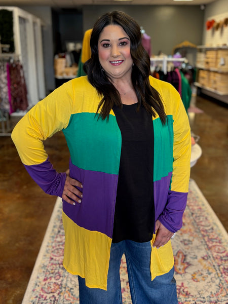 Mardi Gras Cardigan - Plus