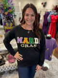 Mardi Gras Chenille Patch Sweatshirt