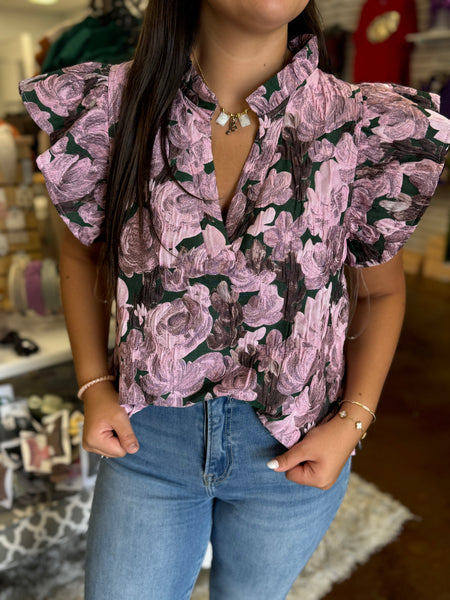 Fall Foliage Floral Top