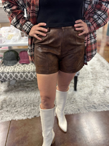 Mountain Lodge Leather Shorts