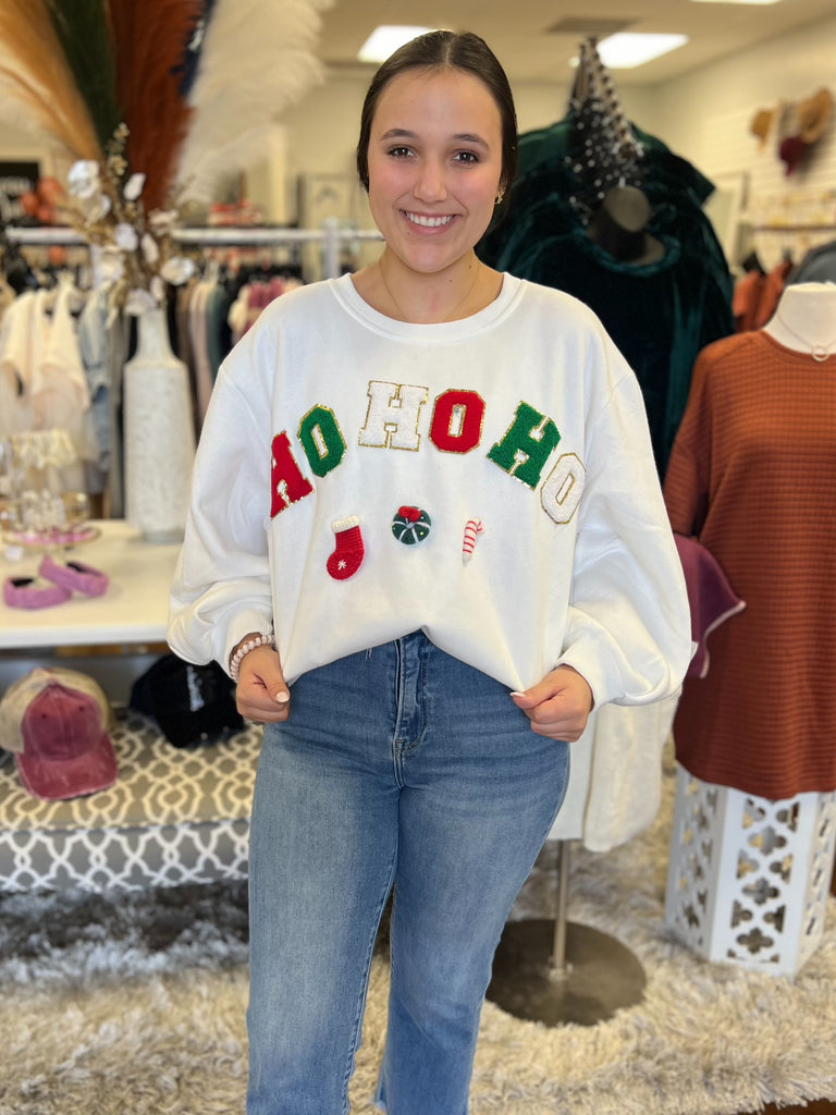 Festive Chenille Patch Sweatshirt