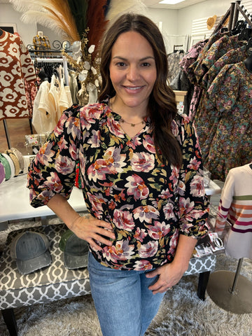 Flirting with Fall Floral Top