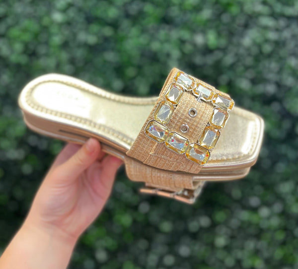 Line Rhinestone Sandal