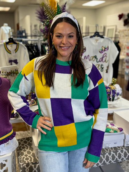 Second Line Checkered Sweater