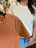 Modern Luxury Leather Sleeve Top