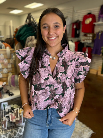 Fall Foliage Floral Top