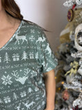 Green Reindeer Pj Set