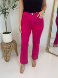 Fuchsia Tummy Control Straight Leg Jean - Risen