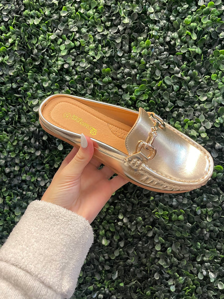 Gold Slip-on Mule