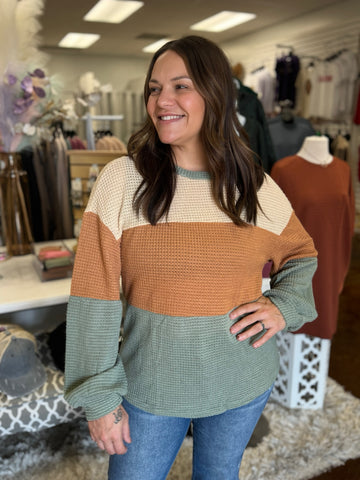 Casual Charm Color Block Top