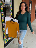 Long Sleeve Crew Neck Thermal Knit Top