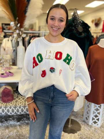 Festive Chenille Patch Sweatshirt