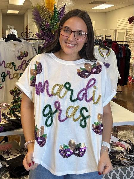 Sequins & Tinsel Mardi Gras Top