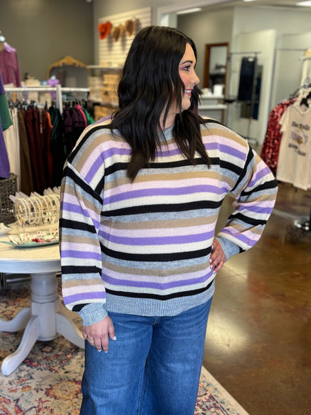 First Frost Striped Sweater - Plus