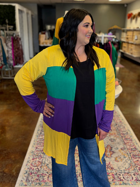 Mardi Gras Cardigan - Plus