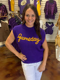 Gameday Embroidered Sleeveless Sweater