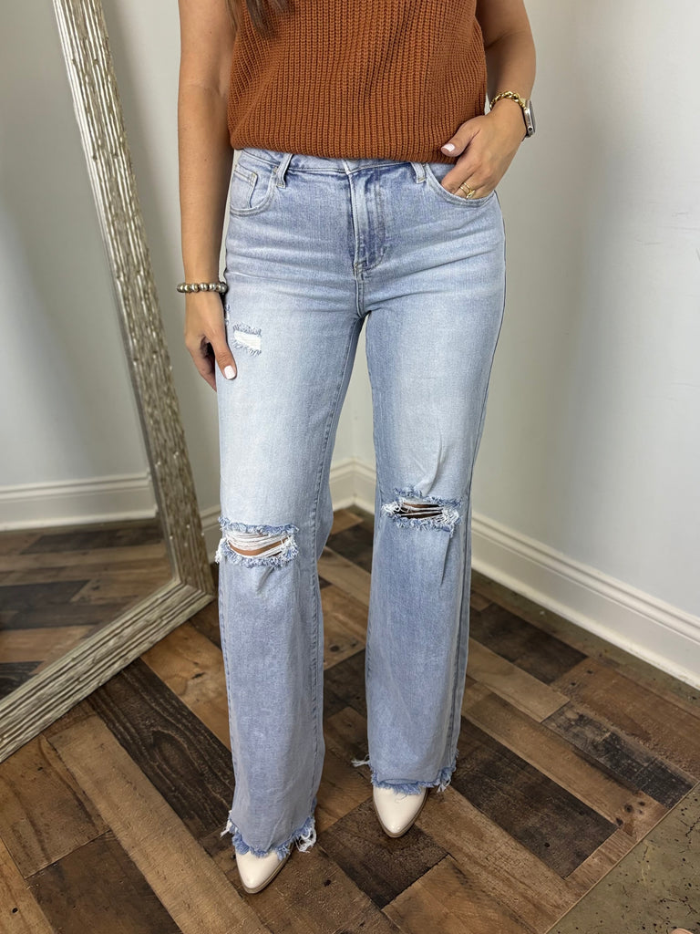 Gwyneth Wide Leg Jean - Risen