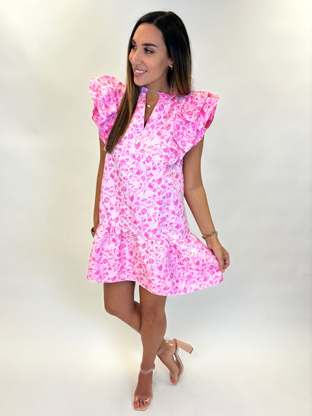 Touch of Class Floral Dress - Pink