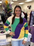 King Cake Color Block Sweater