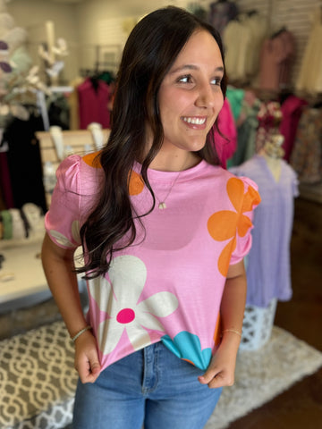 Farrah Flower Print Top