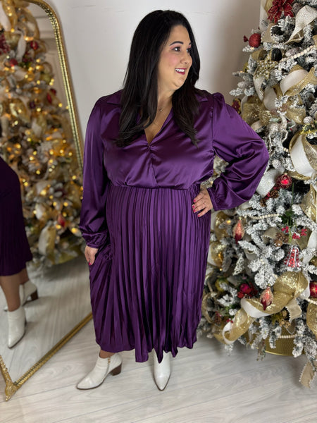 Sugar Plum Pleated Dress