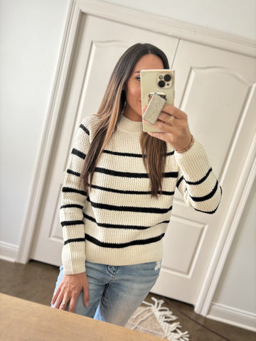 Fuzzy Feeling Striped Sweater