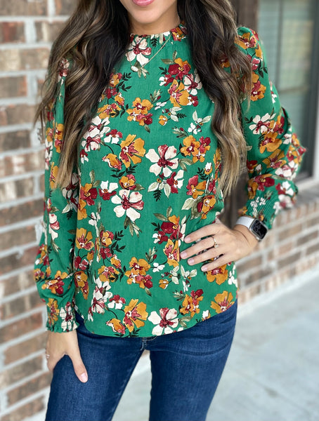 Emerald City Floral Top